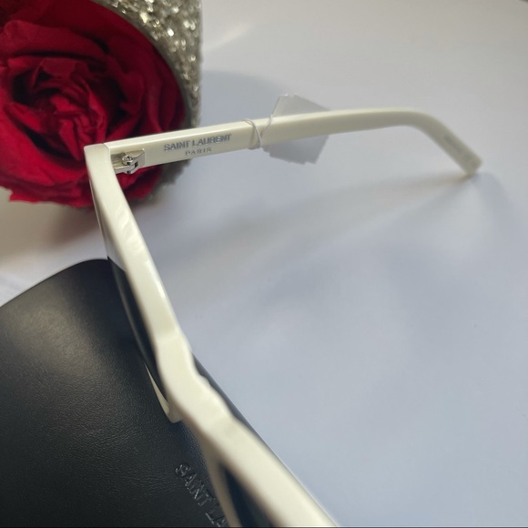 Saint Laurent 54mm around Ivory Sunglasses New - Picture 6 of 14